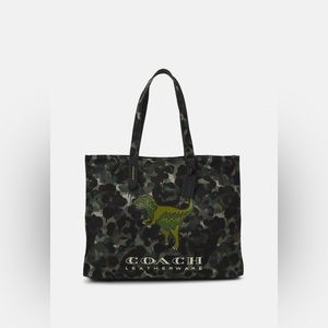 NWT Restored 100 Percent
Recycled Canvas Tote 42
With Camo Print And Rexy